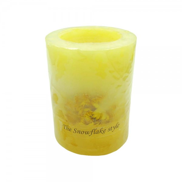 Galla Διακοσμητικό Αρωματικό Κερί Κορμός Χρυσάνθεμα 7,5x10cm - The Snowflake Style